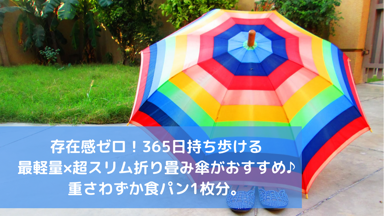 持ち歩きに便利な最軽量スリム折り畳み傘はコレ！重さ衝撃のわずか84g。メンズ・レディース兼用デザインで使いやすい♪ | トクカジ